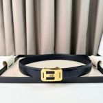 1:1  Hermes  Black Leather Belt  with Gold 'H' buckle Square Buckle 3.5cm